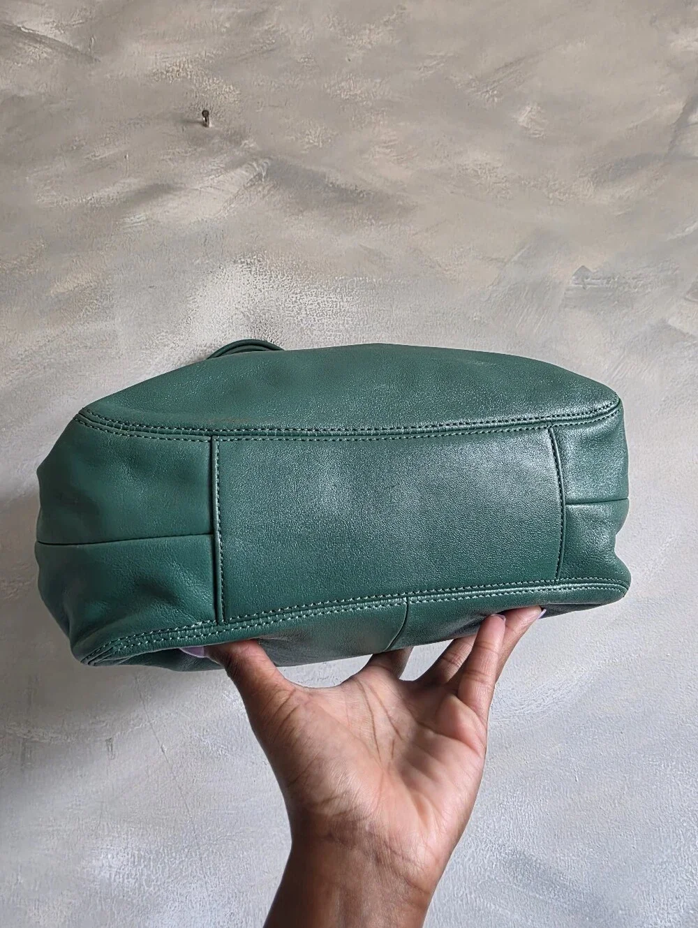 Coach Ashley Teal Green Leather Hobo Slouchy Shoulder Bag F21926 12x9x3